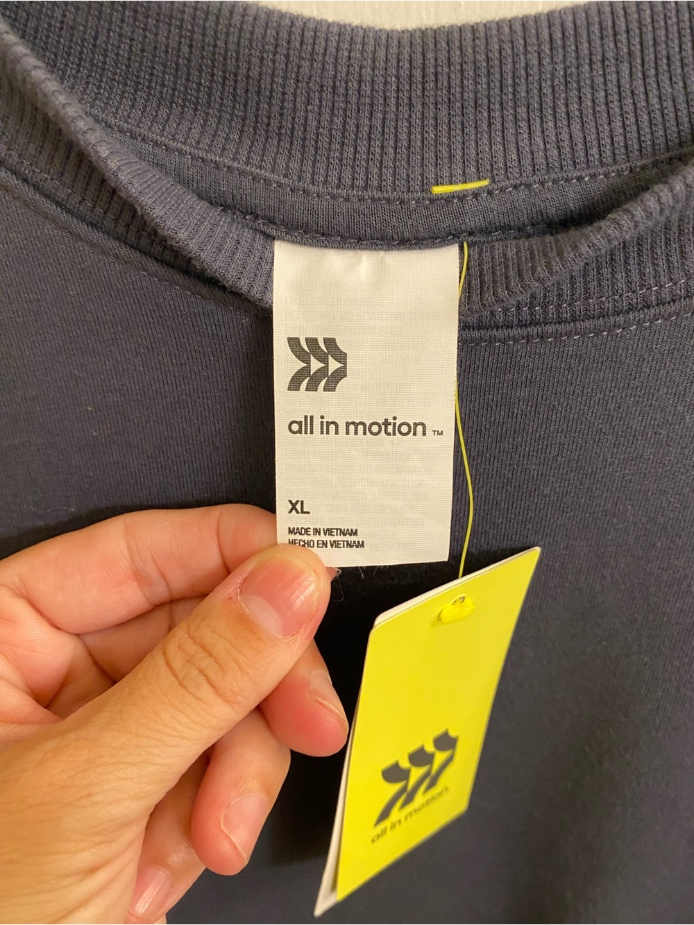 ALL IN MOTION SLATE BLUE OVERSIZED TERRYCLOTH SWEATSHIRT THUMBHOLES BOXY SIZE XL - Picture 9 of 16